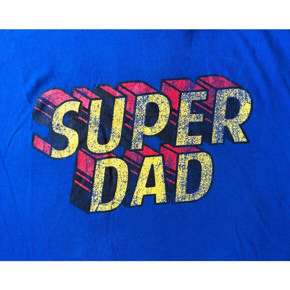 Blue Super Dad T-Shirt Father's Day Mens Size 3XL - Picture 2 of 7